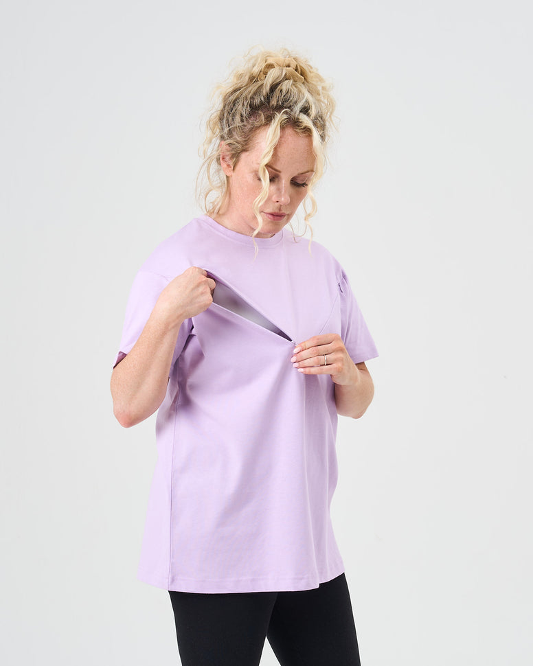 Oversized Маица За Доилки-Виолетова - Edesia