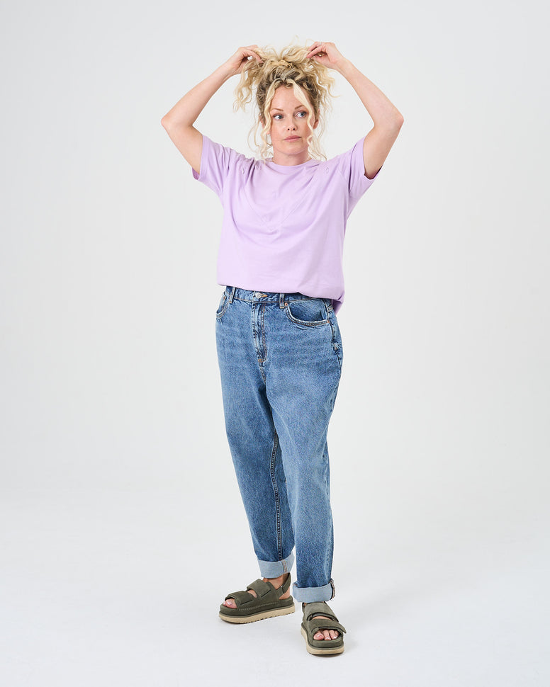 Oversized Маица За Доилки-Виолетова - Edesia