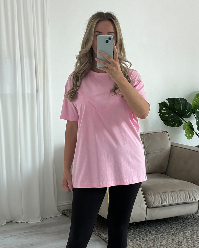 Oversized Маица За Доилки-Розева - Edesia