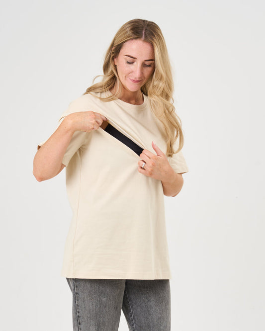 Oversized Маица За Доилки-Крем - Edesia
